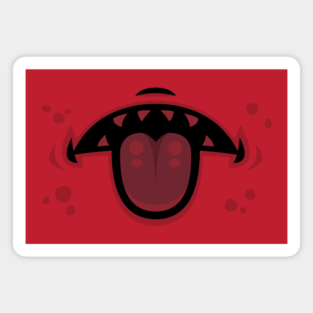 Evil Demon Mouth with Tongue Magnet by fizzgig